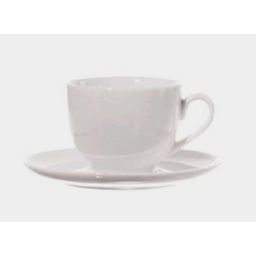 TAZZA CAFFE' C/PIATTINO 80 CC IN PORCELLANA LINEA CORTE