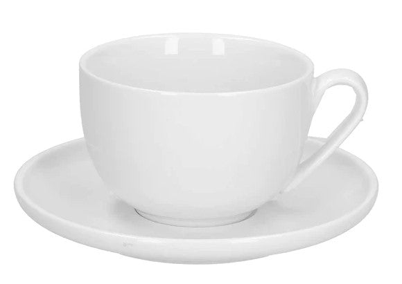 TAZZA JUMBO CON PIATTINO 450 CC IN PORCELLANA LINEA CORTE