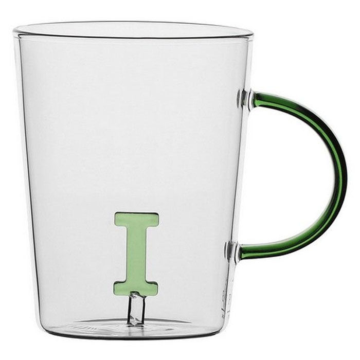 TAZZA LETTERA "I" IN VETRO BOROSILICATO 440CC