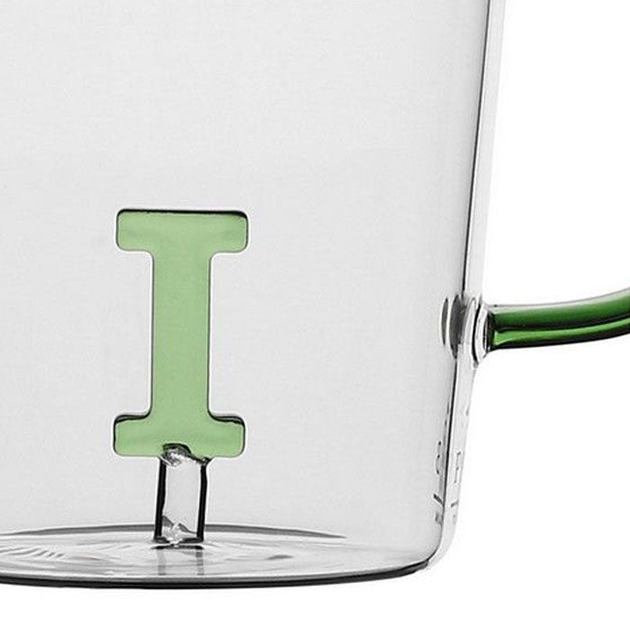 TAZZA LETTERA "I" IN VETRO BOROSILICATO 440CC
