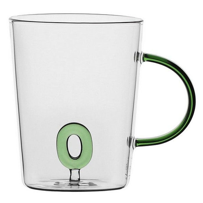 TAZZA LETTERA "O" IN VETRO BOROSILICATO 440CC