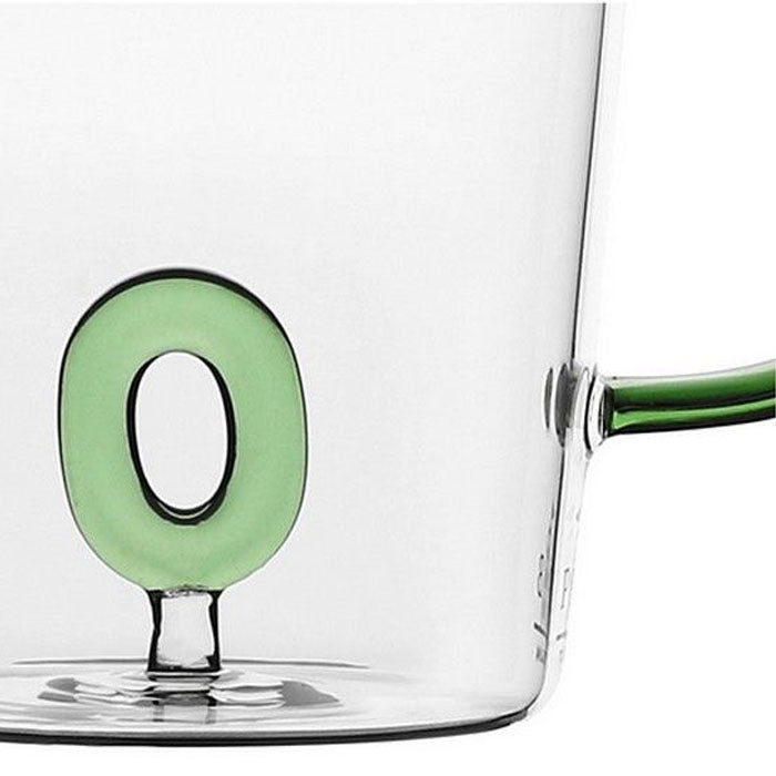 TAZZA LETTERA "O" IN VETRO BOROSILICATO 440CC