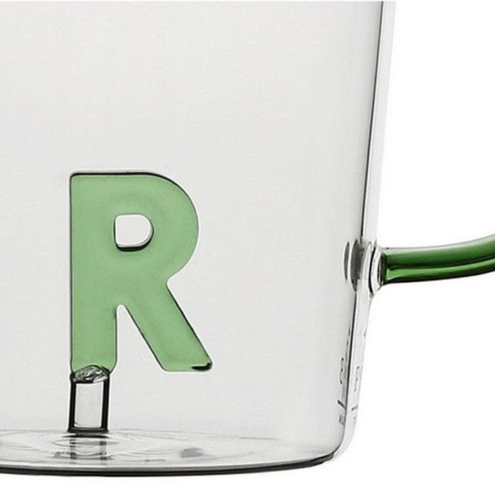 TAZZA LETTERA "R" IN VETRO BOROSILICATO 440CC