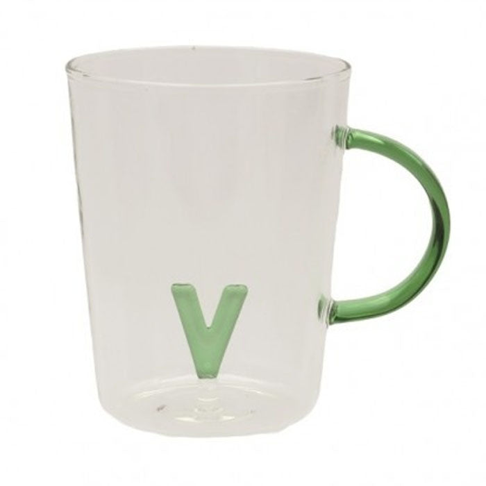 TAZZA LETTERA "V" IN VETRO BOROSILICATO 440CC