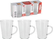 3 TAZZE MUG VETRO 250ML