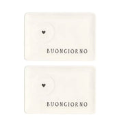 Set 2 piattini per tazzine "Buongiorno Cuore Grigio"