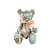 ORSETTO PELUCHE DECORATO AZZURRO/ORO 40CM