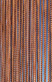 TENDA A CHICCO CON PALLINE DI COTONE 100X220CM MARRONE
