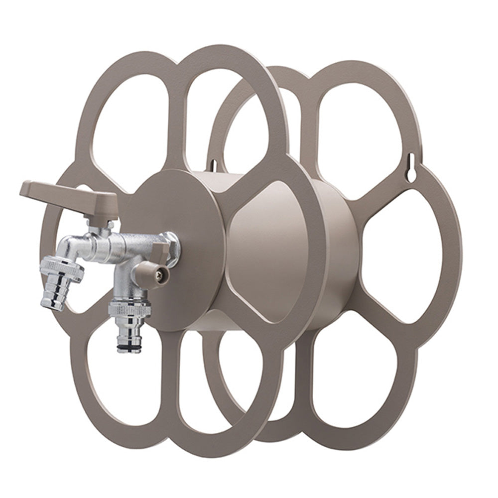 PORTATUBO DA MURO CON RUBINETTO A DOPPIA USCITA TORTORA