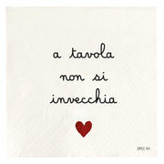 Set 20 tovaglioli in carta A tavola non si invecchia 33x33cm Bianco SIMPLE DAY