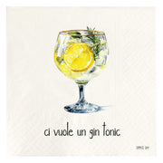 Set 20 tovaglioli in carta Ci vuole un gin tonic 33x33cm bianco SIMPLE DAY