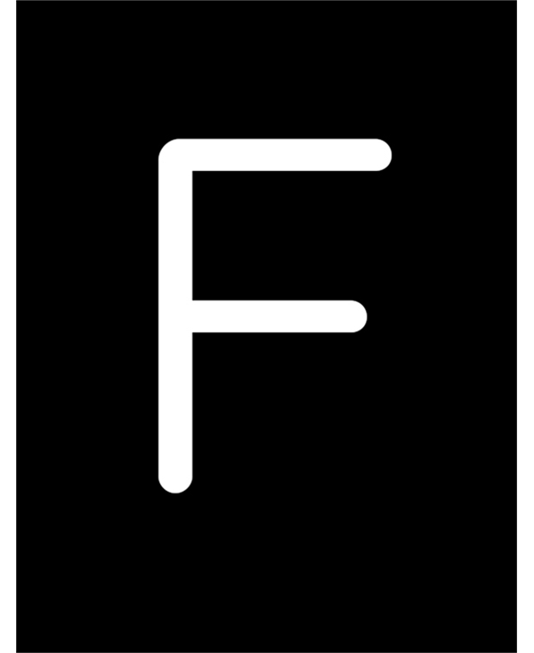 LETTERA REBUS F CON LUCE LED 12X8CM STRUTTURA IN METALLO