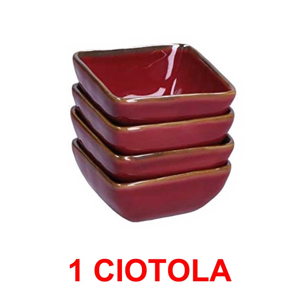 1 CIOTOLA QUADRATA 8CM ROSSO MALAGA CONCERTO