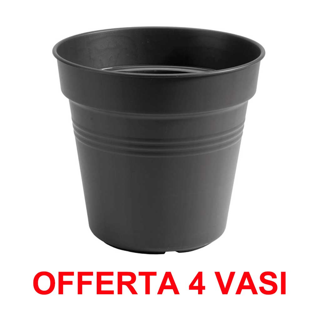 OFFERTA 4 VASO GREEN BASICS GROWPOT 27CM LIVING BLACK