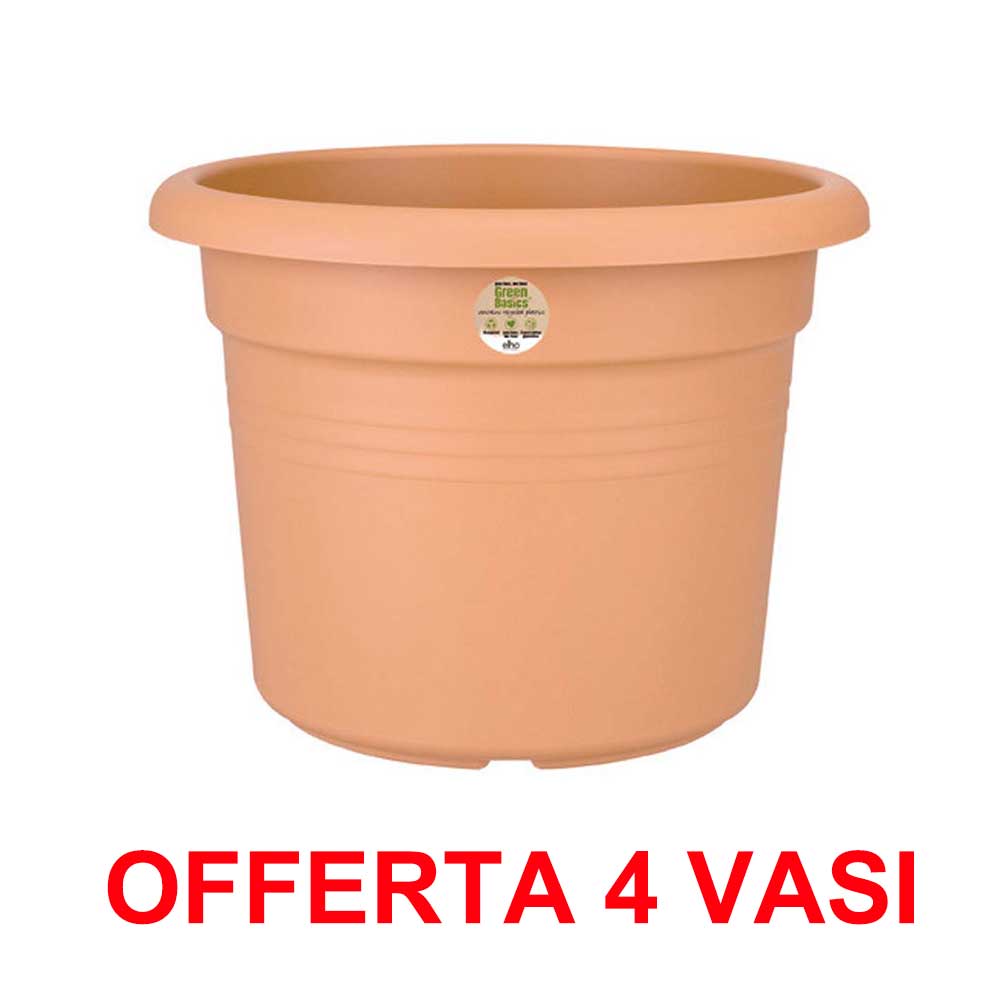 OFFERTA 4 VASO GREEN BASICS CILINDER 25CM MILD TERRA