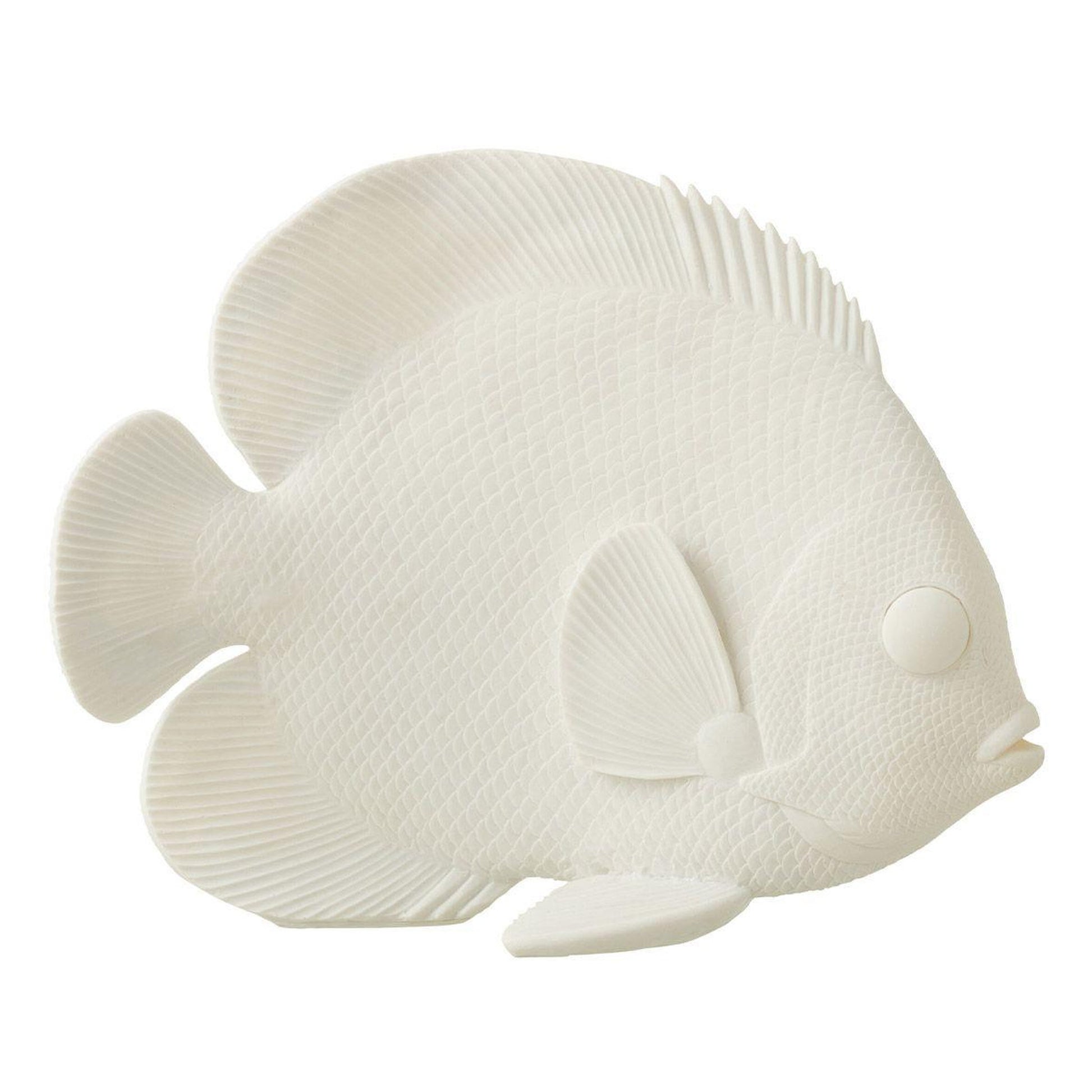 Statuetta decorativa pesce piatto 29X12X23CM bianco - immagine 1