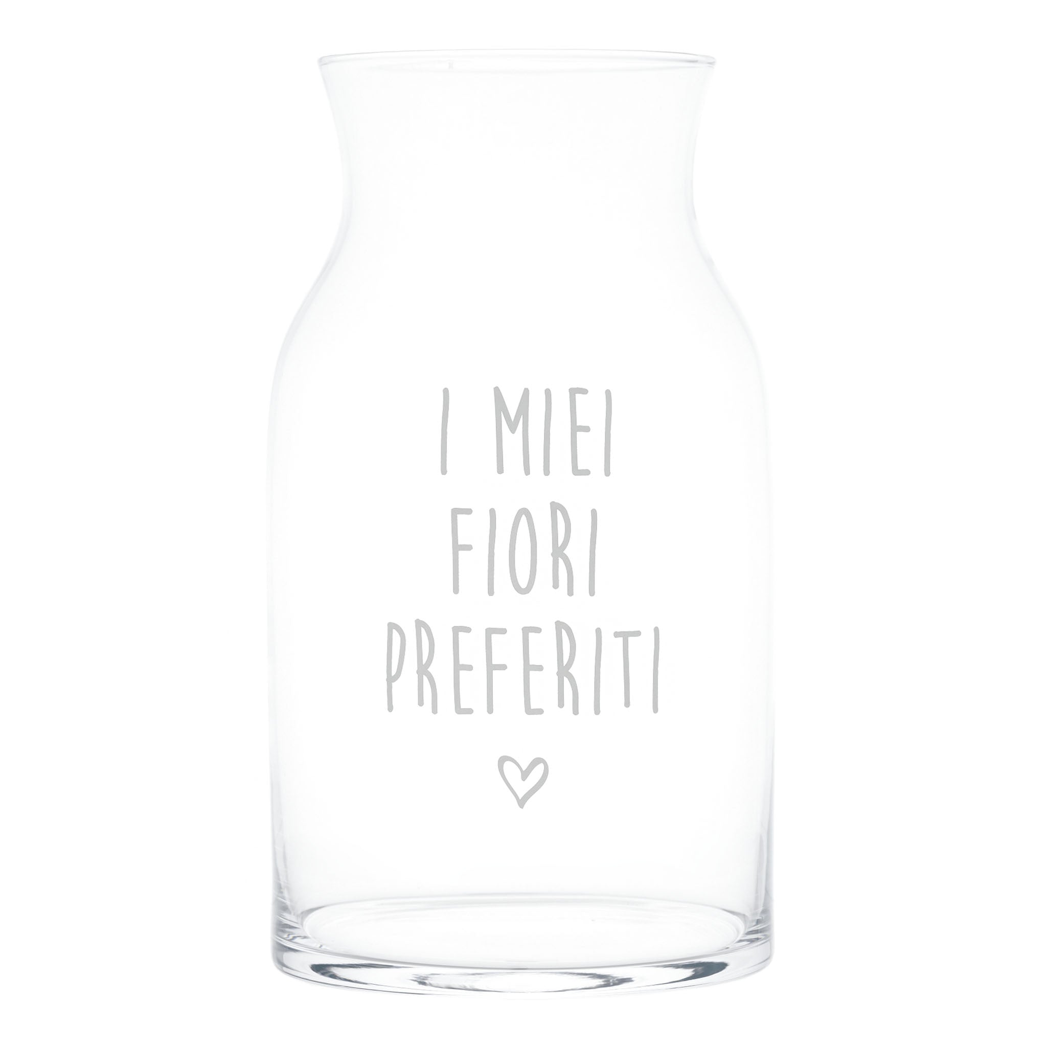 Vaso Portafiori I Miei Fiori Preferiti D15cm H27cm Trasparente decoro Bianco Simple Day