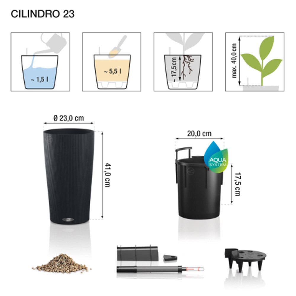 VASO CILINDRO COLOR D23XH41CM BIANCO OPACO