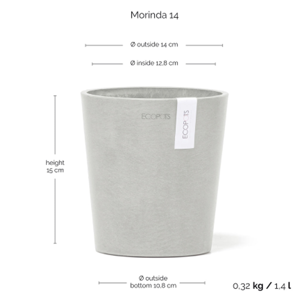 VASO DA TAVOLO ROTONDO MORINDA D14XH16CM BIANCO/GRIGIO