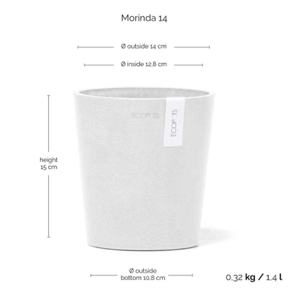 VASO DA TAVOLO ROTONDO MORINDA D14XH16CM BIANCO PURO