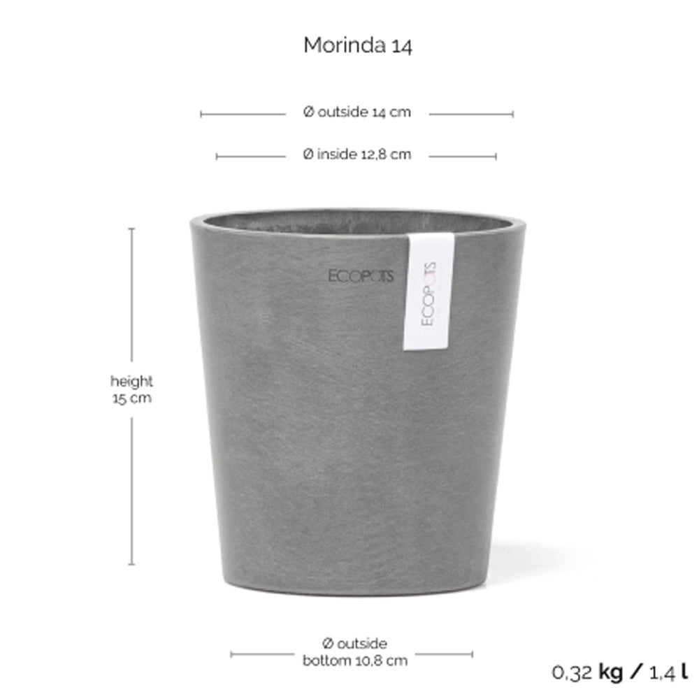 VASO DA TAVOLO ROTONDO MORINDA D14XH16CM GRIGIO