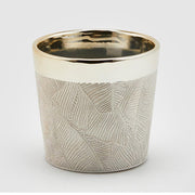 VASO IN CERAMICA PER PIANTE "FOGLIE" Ø13,5XH13CM AVORIO E ORO