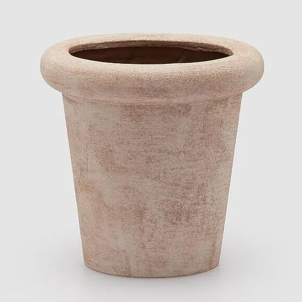 VASO IN CERAMICA CON BORDO SVASATO HAZELNUT H23XD23 CM