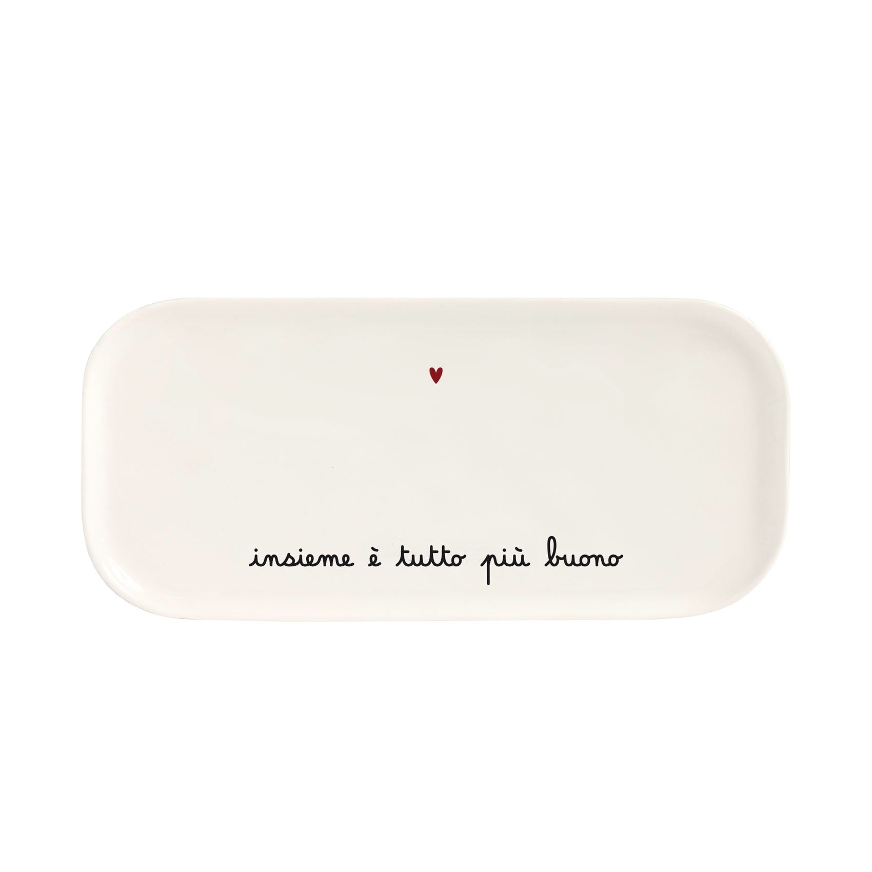 Piatto rettangolare "Insieme Tutto è Più Buono" 31.8x15cm
