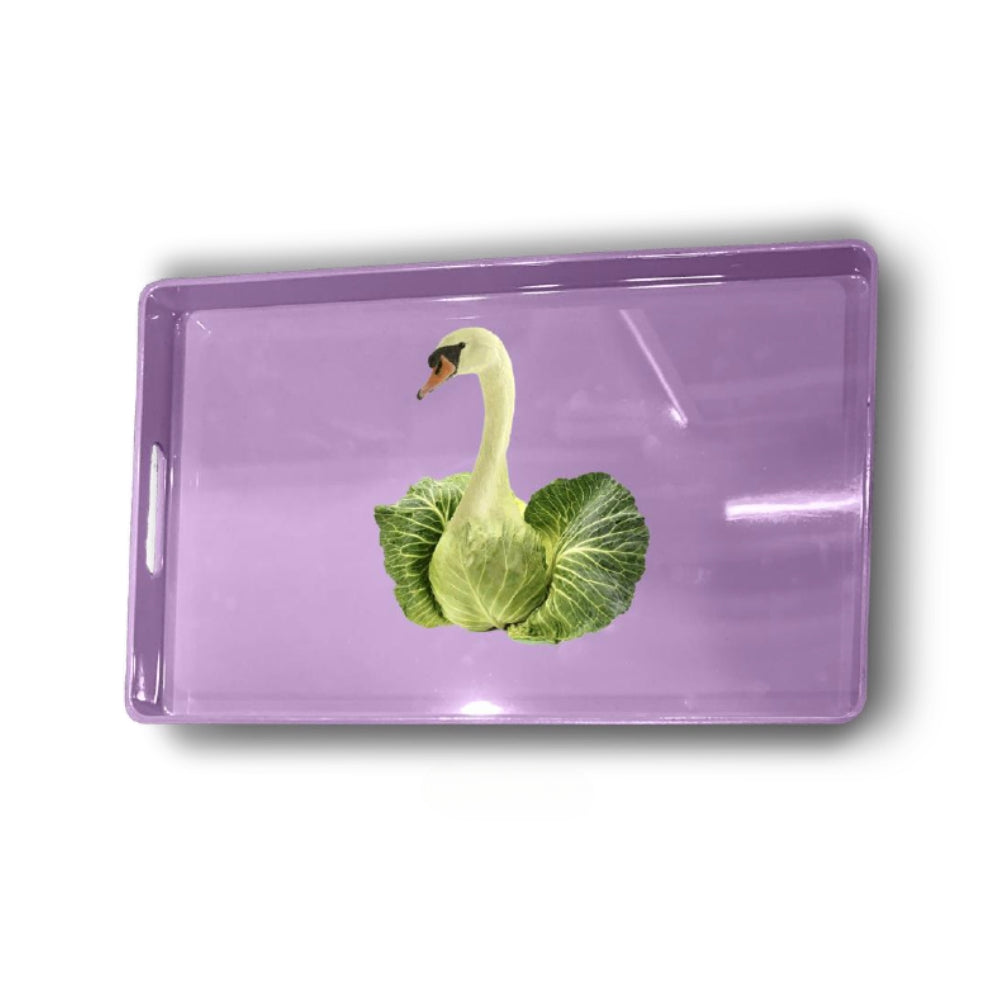 VASSOIO RETTANGOLARE 40 X 24 CM VERDE CIGNO