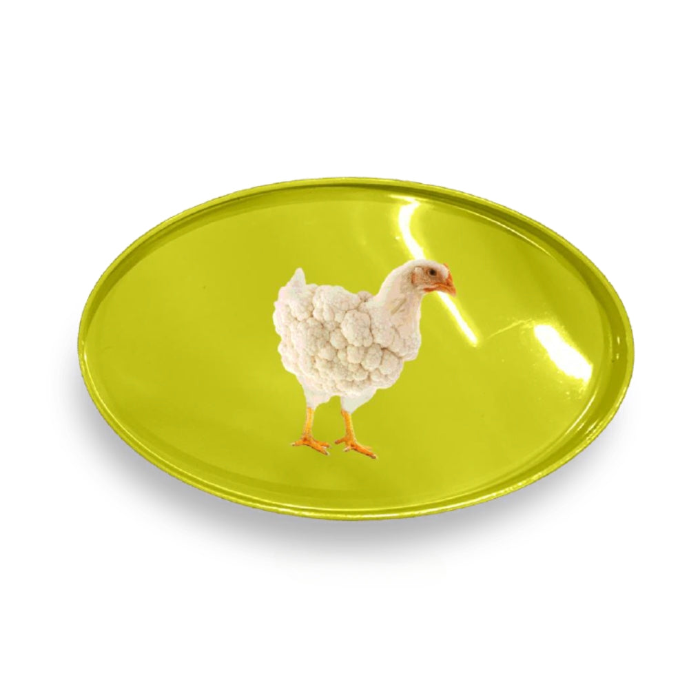 VASSOIO SVUOTA TASCHE PORTA OGGETTI GALLINA GIALLO