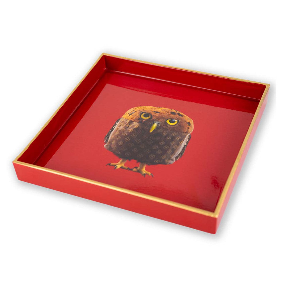 VASSOIO PORTA OGGETTI 20X20CM ROSSO