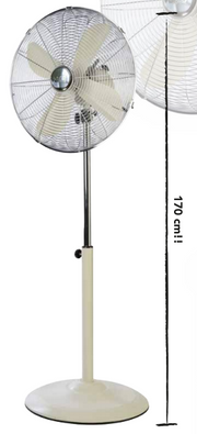 VENTILATORE A PIANTANA IN METALLO CREMA 170CM REGOLABILE 3 VELOCITA'