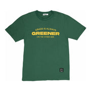 T-SHIRT OUT-FIT VERDE GRASS IS ALWAYS GREENER ON THE OTHER SIDE UNISEX TG.L