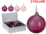 OFFERTA 2 PALLINE IN VETRO 10CM VIOLA