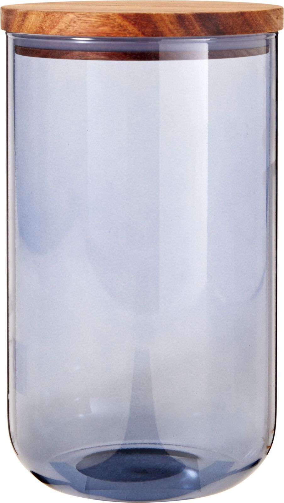 Barattolo per alimenti in vetro con coperchio in legno 1800ml blu - immagine 1