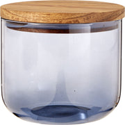 Barattolo in vetro con coperchio in legno 800 ml blu - immagine 1