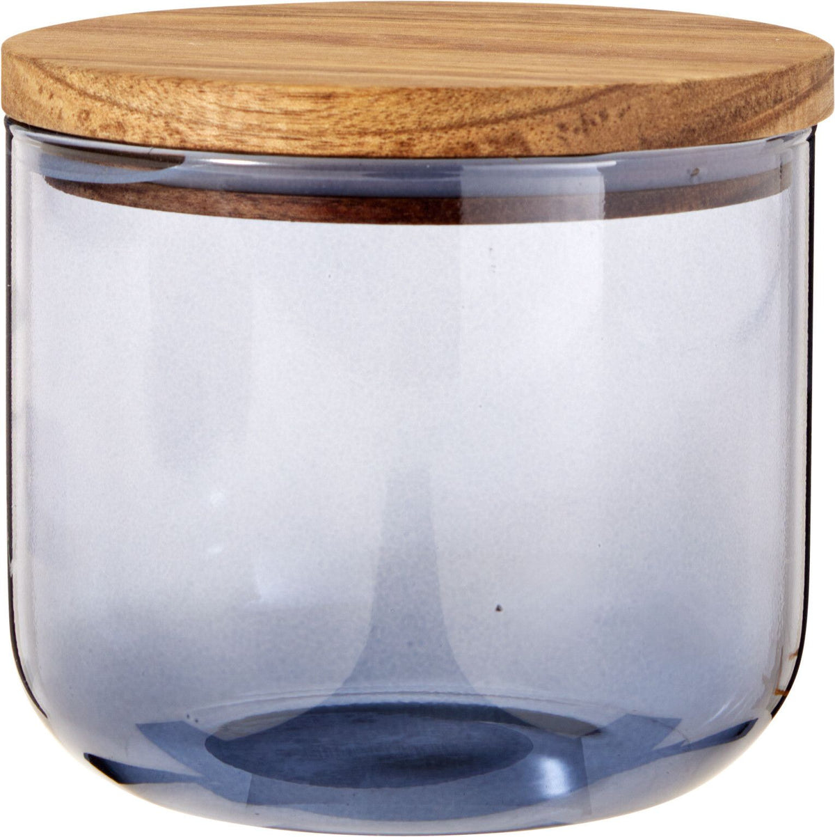 Barattolo in vetro con coperchio in legno 800 ml blu - immagine 1