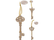 OFFERTA 3 DECORAZIONI NATALIZIE APPENDIBILI CHIAVE ORO 8CM