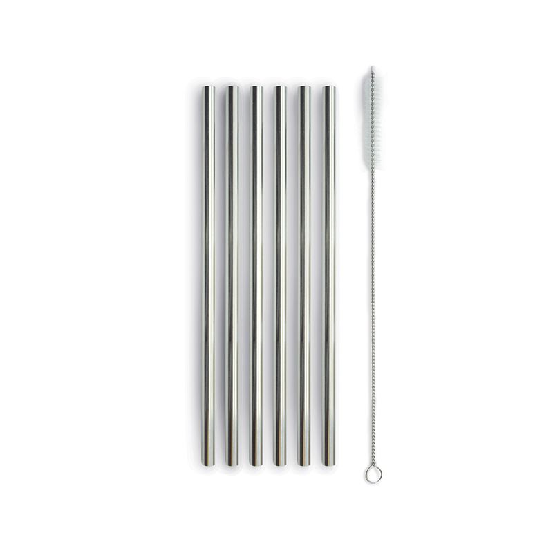 SET 6 CANNUCCE ACCIAIO CON SCOVOLINO ARGENTO