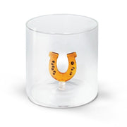Bicchiere in Vetro Borosilicato con Statuina Ferro di Cavallo 250ml Trasparente Wd Lifestyle