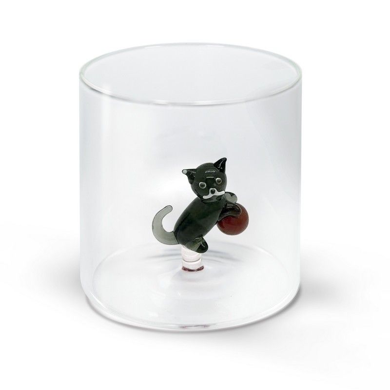 Borosilikatglas mit Katzenfigur 250 ml Transparent Wd Lifestyle
