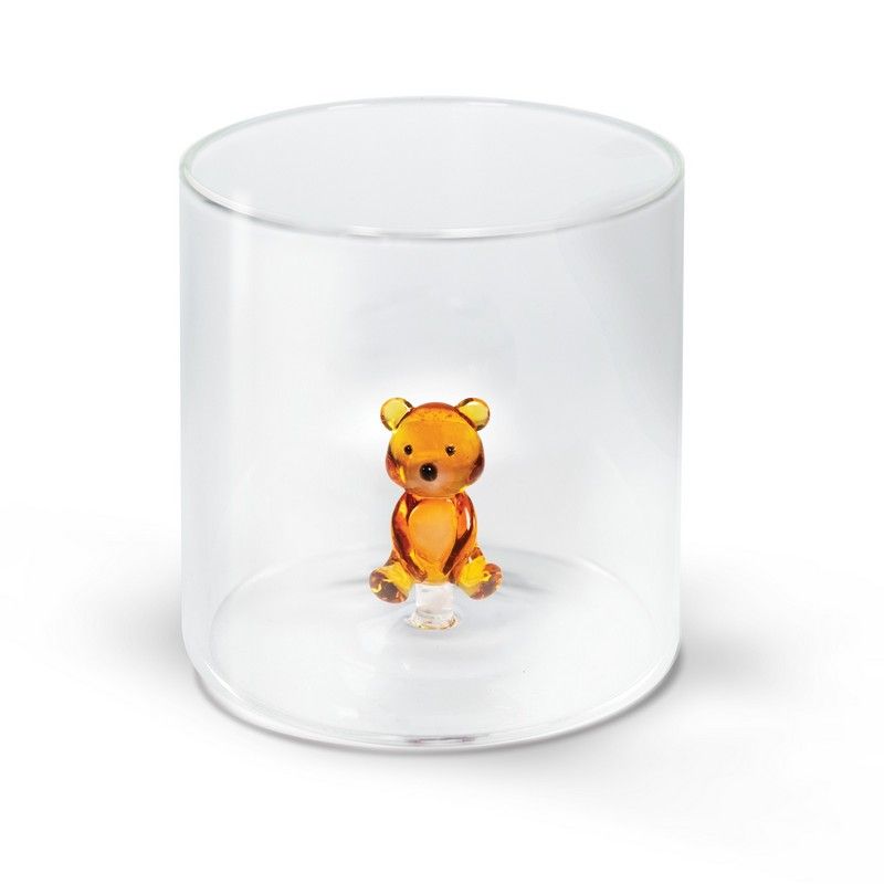 Glas aus Borosilikatglas mit Bärchen-Figur 250ml Transparent Wd Lifestyle