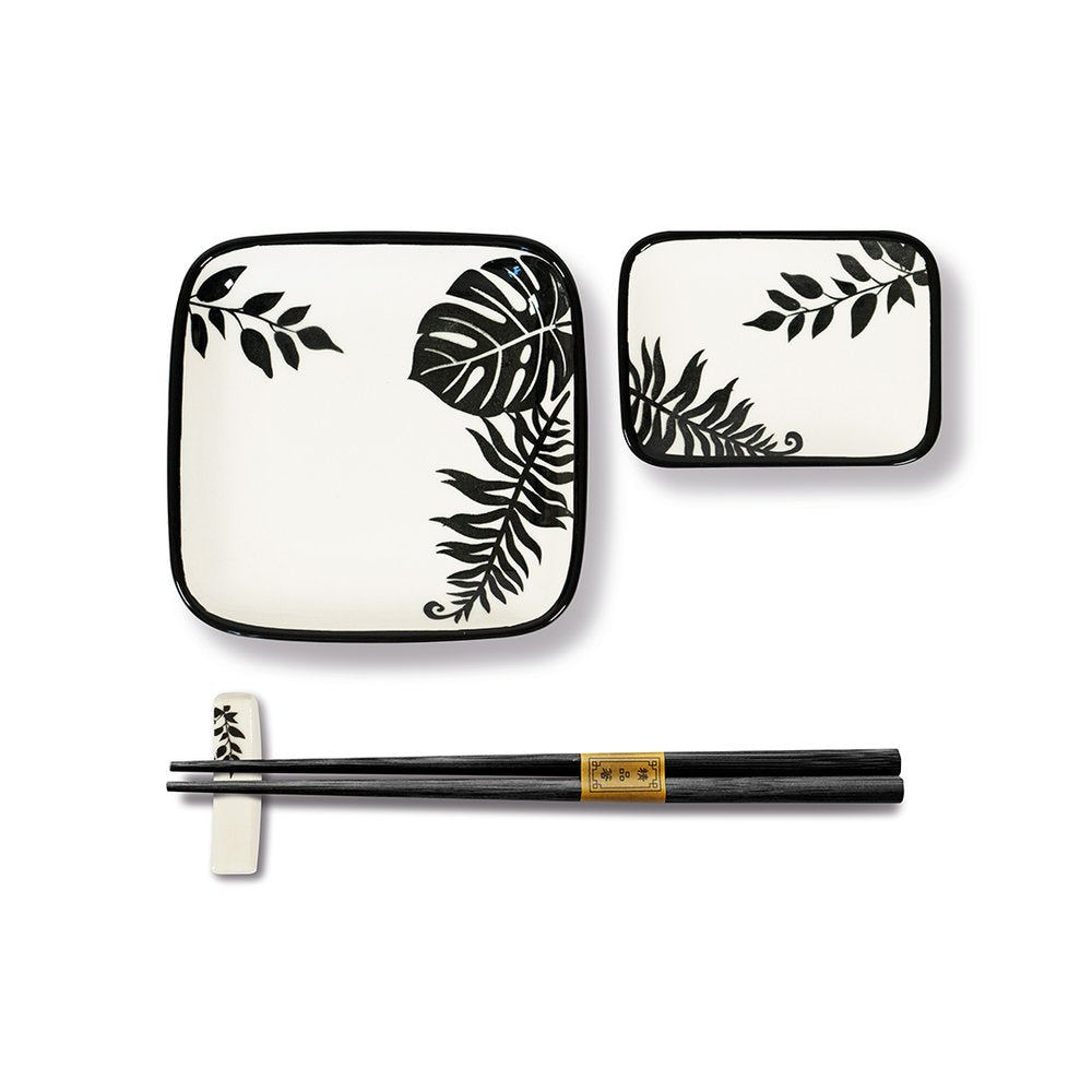 KIT SUSHI 2 PIATTINI CON CIOTOLINE E BACCHETTE VERDE