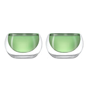 SET 2 CIOTOLE DOPPIA PARETE IN VETRO BOROSILICATO VERDI
