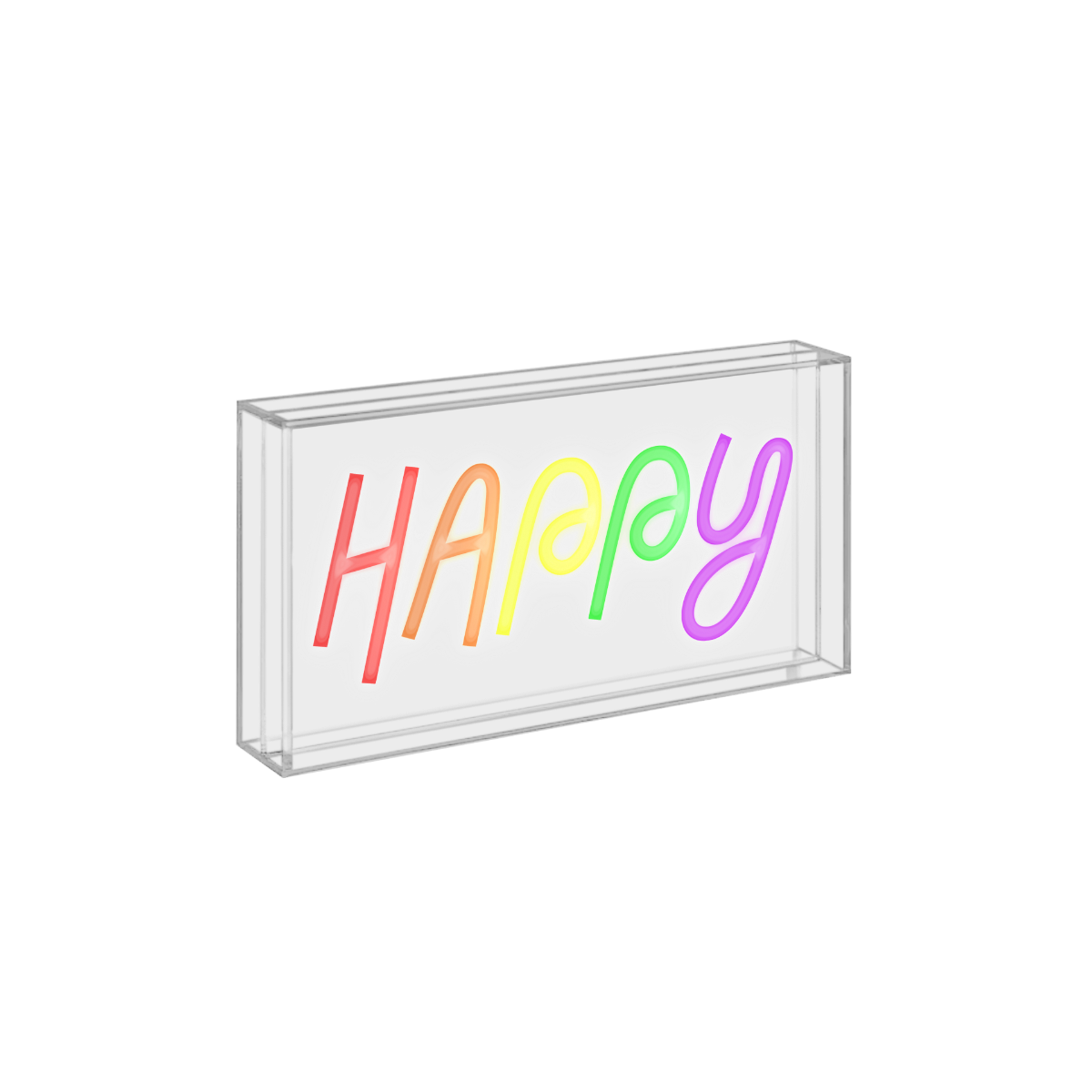 INSEGNA NEON CON SCRITTA DECORATIVA HAPPY 23X4X12.7 CM