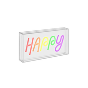 INSEGNA NEON CON SCRITTA DECORATIVA HAPPY 23X4X12.7 CM