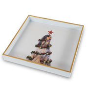 Vassoio svuota tasche 20x20cm Levriero Natalizio