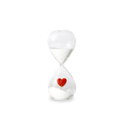 Clessidra 15 Minuti in Borosilicato con Base Cuore Rosso