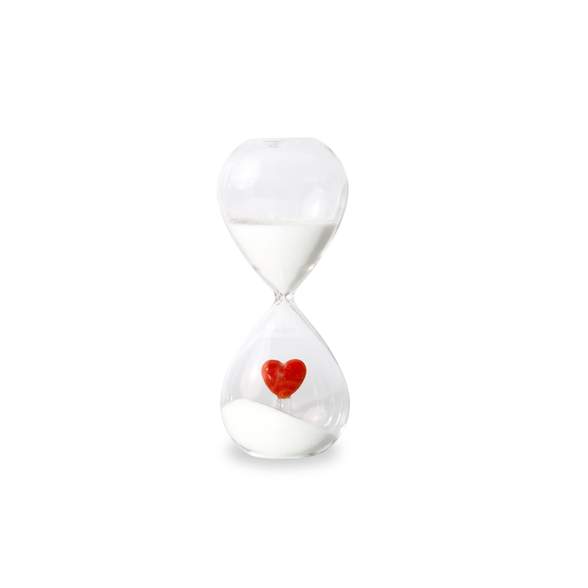 Clessidra 15 Minuti in Borosilicato con Base Cuore Rosso