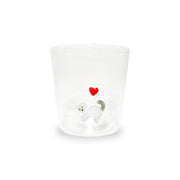 Bicchiere in Vetro Borosilicato con Decorazione Gatto 250 ml Trasparente Wd Lifestyle